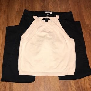 White tank top with black jean bundle